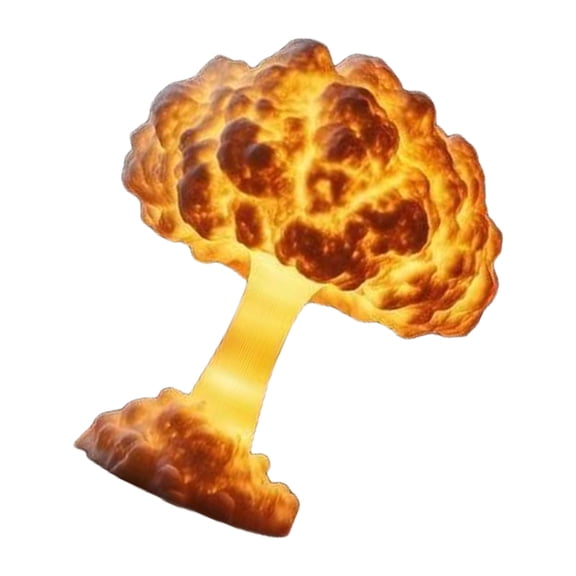 Mushroom Cloud Table Lamp Handcrafted Resin Nuclear Model with Soft Glow Lighting