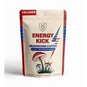 JH Energy Kick 10-in-1 Mushroom Coffee with Collagen, Lions Mane, Cordyceps, Reishi & Chaga, Low Caffeine, Sugar Free, Keto, 20 Servings
