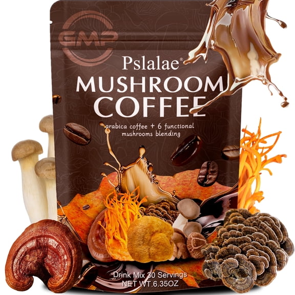 Mushroom Coffee (30 Servings) - Improves Clarity and Focus, Promotes Digestive Health, Immune Support - with Lions Mane, Reishi, Cordyceps