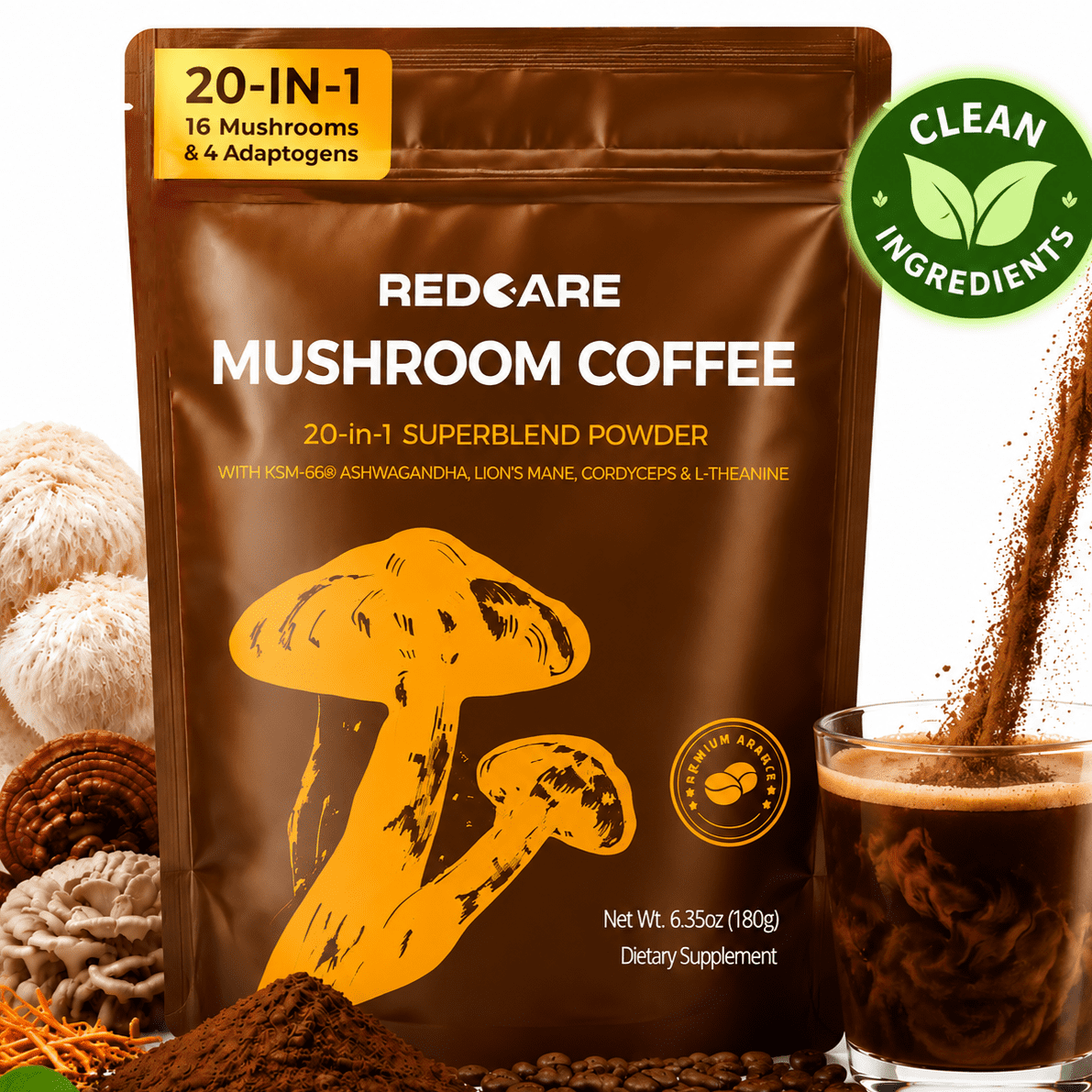 mushroom coffee glp 1 that Tastes Great with Adaptogens & Nootropics 30 Serv Om - Mushroom Coffee Latte
