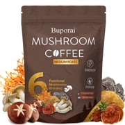 Mushroom Coffee - with Lion s Mane, Cordyceps, Turkey Tail & Reishi - for Energy, Focus, Digestion, Immunity - Instant Coffee - 35 Servings 7.4oz