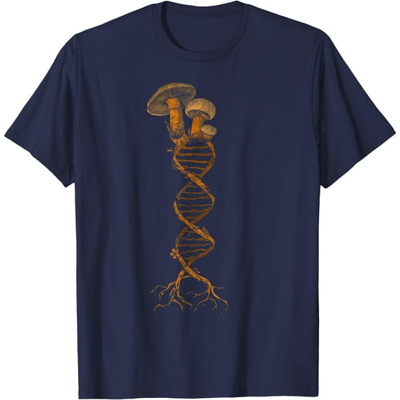 Mushroom Cottagecore DNA Mycology Shroom Hunter Foraging Unisex T-Shirt for Men Women Kids Toddler,Navy Color,Size YM