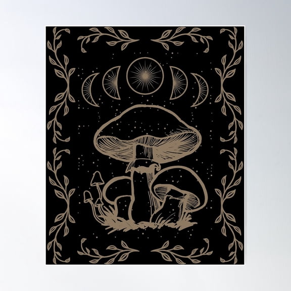 Mushroom Cottagecore Goblincore Aesthetic Poster Wall Art, Modern Wall Decor For Living Room Bedroom, 8x12 UNFRAMED