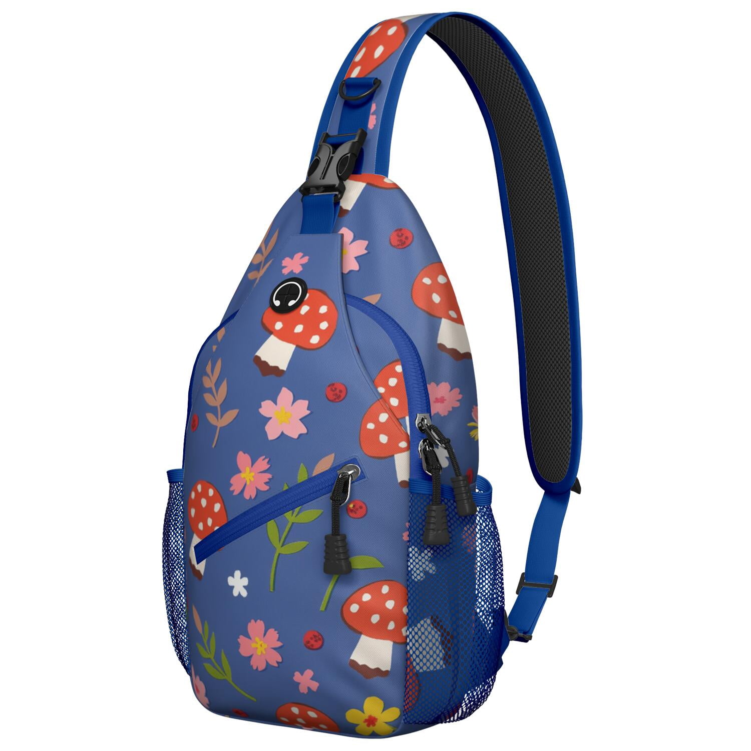 Mushroom Crossbody Sling Bag for Women Men Hiking Sling Backpack Hiking Bag for Traveling Office Shoulder Bag Gym Sports Travel Hiking Daypack