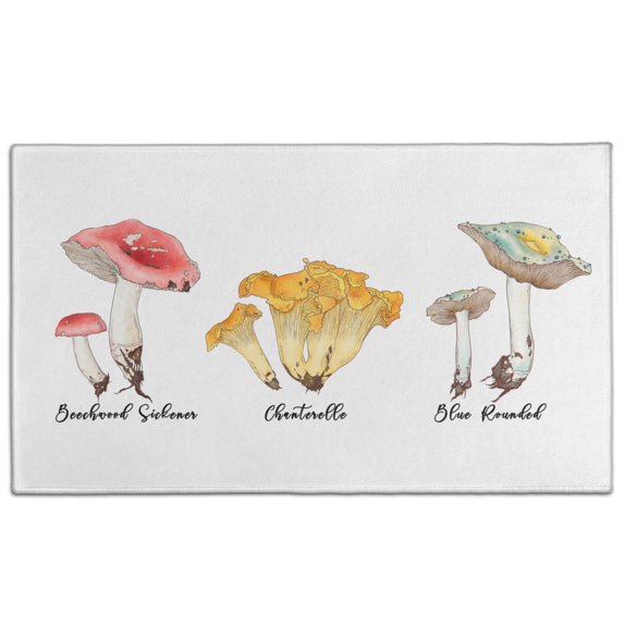Mushroom Crystal Velvet Nonslip Floor Mat, Entryway Doormat Durable Low-Profile Mat Home Decor, Throw Rugs Washable Kitchen Bathroom Laundry Bedroom Living Room Door Mats 30x17in