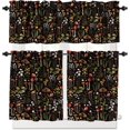 thumbnail image 1 of Mushroom Curtain Valance Set of 3,Rustic Forest Woodland Plant Pattern Farmhouse Country House Bedroom Cafe 54''''x18''''+27''''x36''''x2（3 Piece）, 1 of 5