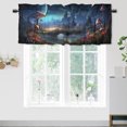 thumbnail image 1 of Mushroom Curtain Valances for Kitchen Windows Misty Forest Cartoon Fairy Tale Enchanted Forest Privacy Decorative Rod Pocket Short Window Valance Curtains 54 by 18 in, 1 Panel, 1 of 6
