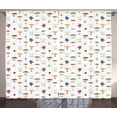 thumbnail image 1 of Ambesonne Mushroom Curtains 2 Panel Set, Button Wild Mushrooms, 108" x 96", Multicolor, 1 of 3