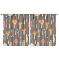 Mushroom Curtains-Blackout Curtains Bedroom Decor Living Room Darkening Grommet Window Drapes 2 Panels Set 53x63 inch