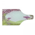 thumbnail image 1 of Mushroom Cutting Board, Cherry Blossom Trees Land Forest Surreal Fantasy Wonderland Image, Decorative Tempered Glass Cutting and Serving Board, Wine Bottle Shape, Green Pink Brown, by Ambesonne, 1 of 1