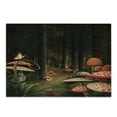thumbnail image 1 of Mushroom Cutting Board, Mushrooms in Deep Dark Forest Fantasy Nature Theme Earth Path, Decorative Tempered Glass Cutting and Serving Board, Small Size, Green Brown and Red, by Ambesonne, 1 of 1