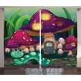 thumbnail image 1 of Ambesonne Colorful Curtains 2 Panel Set, Worm Mushroom House, 108" x 90", Multicolor, 1 of 3