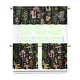 thumbnail image 1 of Mushroom Decor Kitchen Curtains 3pcs Set 27.5x24in, Polyester Botanical Tiers and Valance, Rustic Forest Window Drapes for Thanksgiving or Autumn Bathroom, 1 of 6