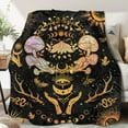 thumbnail image 1 of Mushroom Decor, Moth Moon Blanket Witch Gifts for Women Zodiac Witchy Hippie Fleece Blanket Gothic Gifts Sun Moon Throws Blanket 60"x 50", 1 of 6