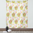 thumbnail image 1 of Mushroom Decor Wall Hanging Tapestry, Spring Forest with Toadstool House Cartoon Pattern Kids Decor Fictional Fairytale Image Art, Bedroom Living Room Dorm Accessories, 60 X 80 Inches, by Ambesonne, 1 of 1
