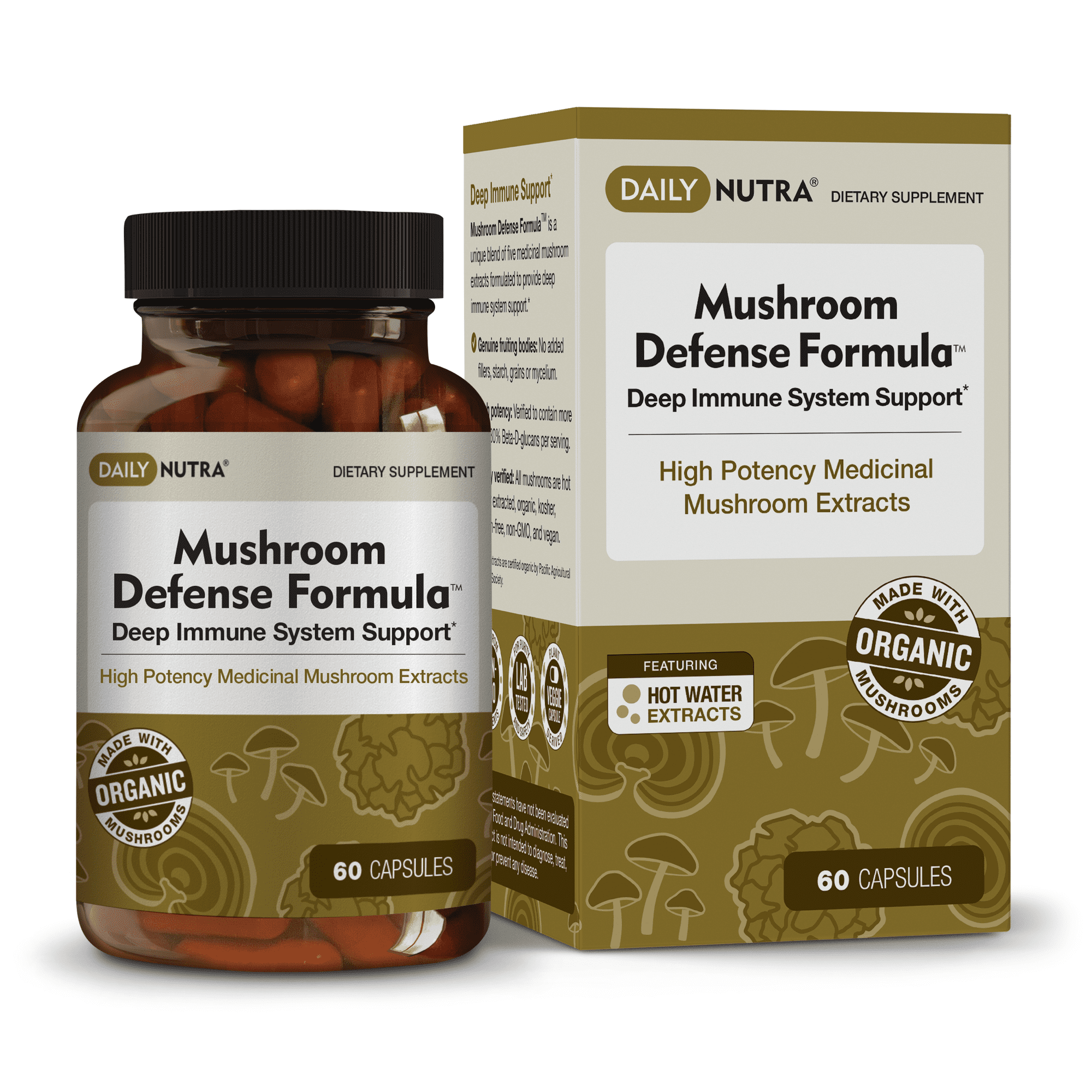 Mushroom Defense Formula by DailyNutra Immune Support Supplement