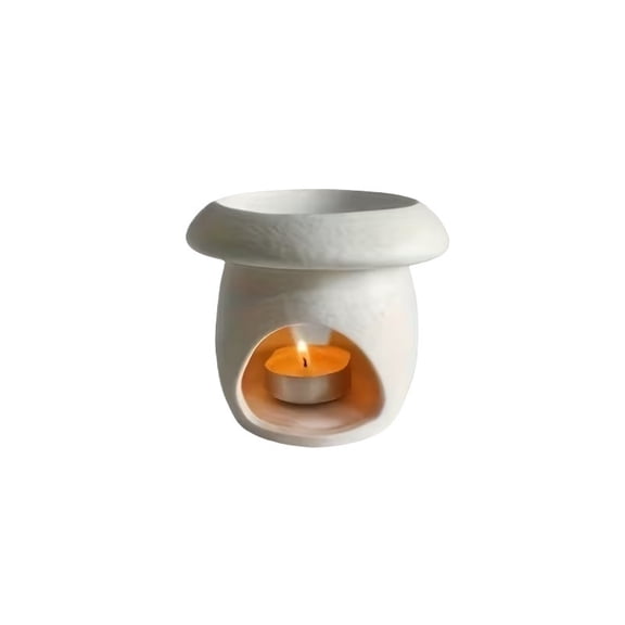 Mushroom Design Ceramic Aromatherapy Burner - Elegant Essential Oil Diffuser for Yoga, Beauty Salons, and Home Use