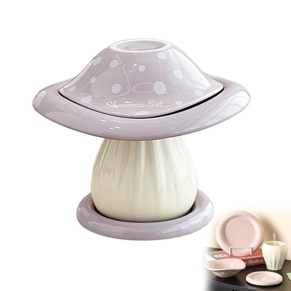 Mushroom Dinnerware Set Ceramic Bowl Plate Cup And Saucer For Dining And Decor