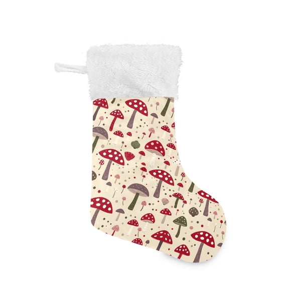 Mushroom Dots Christmas Stockings 17.71" Christmas Tree Decoration Fireplace Party Decoration