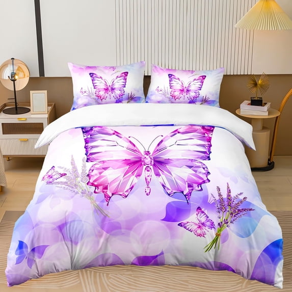 Mushroom Duvet Cover Full Size Colorful Black Gradient Mushroom Bedding Set for Kids Girls Fantasy Mushroom Comforter Cover 3 Pieces 1 Quilt Cover and 2 Pillowcases for All Season
