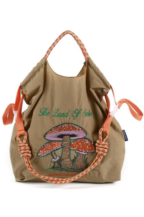 Mushroom Embroidery Tote Bag, Casual Shoulder Bag for Women, Trendy All-match Bag for Daily Use, Stylish Designer Crossbody Bag