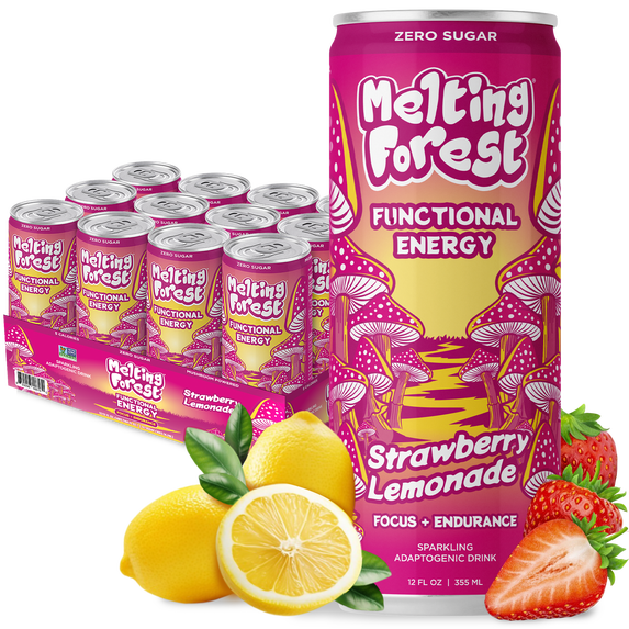 Melting Forest Mushroom Energy Drink Strawberry Lemonade 12 Pack