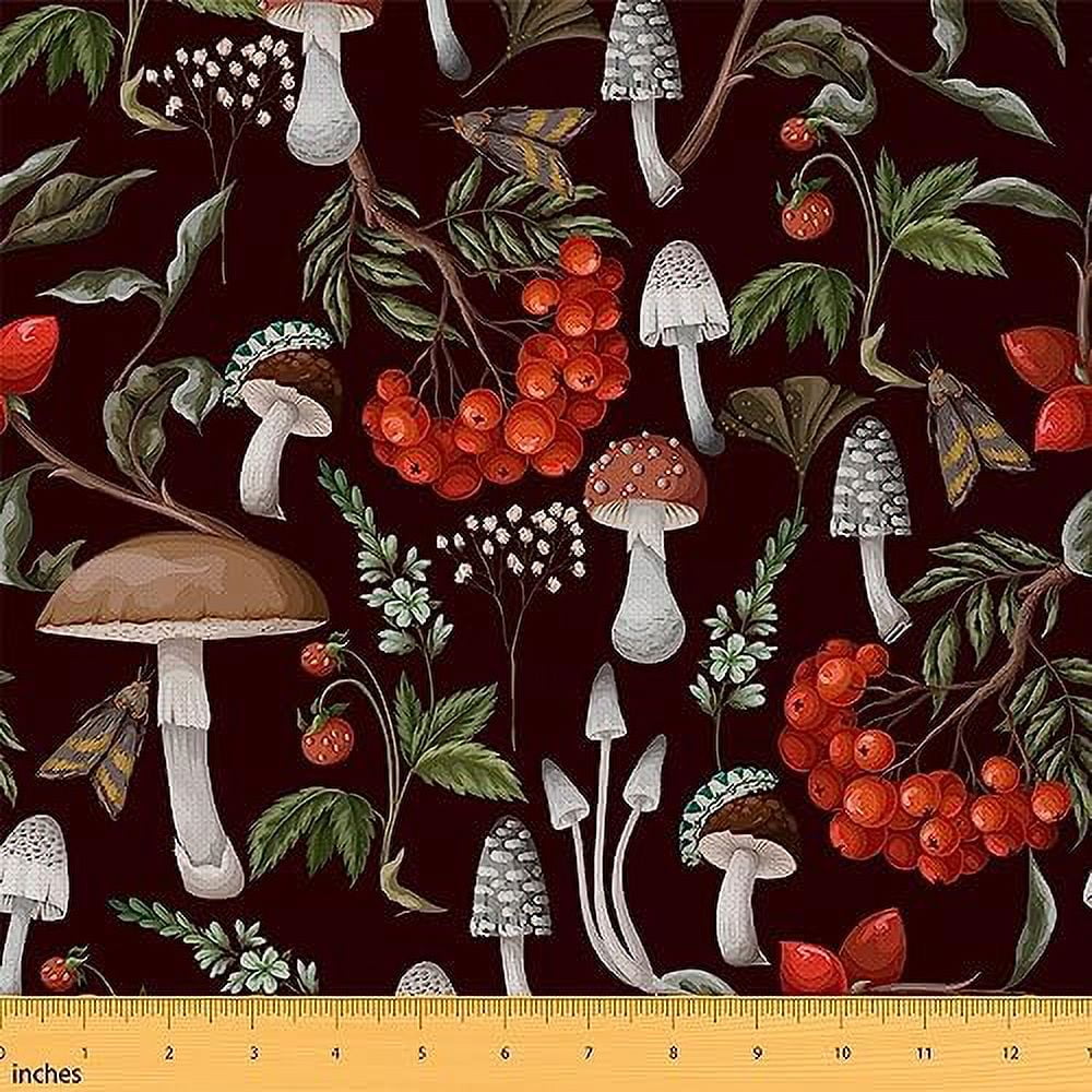 Mushroom Fabric by The Yard Farmhouse Style Rustic Jungle Plants