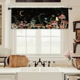 thumbnail image 1 of Mushroom Fairy Kitchen Curtain Valance 54W x 18H Rod Pocket Black Night Gothic Cottagecore Witchy Mysterious Botanical Window Treatment for Living Room Bedroom Bathroom, 1 of 5