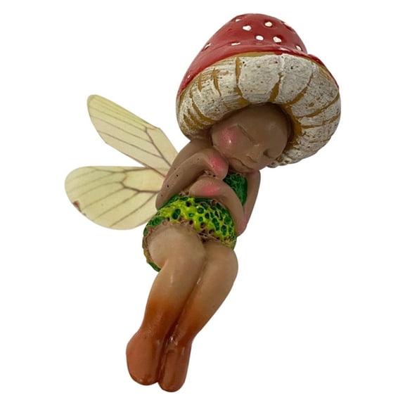 Mushroom Fairy Pixie Fly Wing Miniature Fairy Figures Miniature Fairy Garden Accessories Ornament Garden Decoration