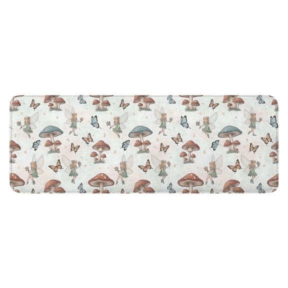 Mushroom Fairy Princess Pattern Kitchen Rug Mat,Kitchen Runner Rugs Non Skid Washable,Decorative Kitchen Floor Mats for Kitchen,Sink,Laundry,17"x47.2"