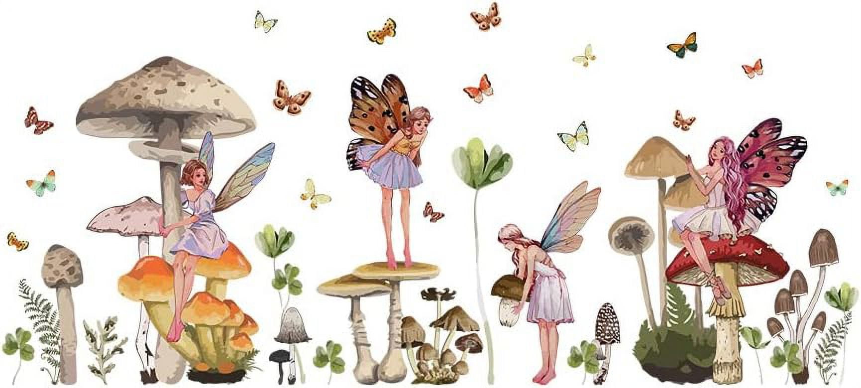 Mushroom Fairy Wall Stickers Colorful Forest Wall Stickers for Girls ...