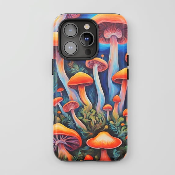 Mushroom Fantasy For All iPhone Series Protective Phone Case Psychedelic Art Multi-Color