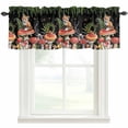 thumbnail image 1 of Mushroom Farmhouse Short Window Curtain Valances, Fox Botanical Leaf Green Black Butterfly Rod Pocket Kitchen Valances for Living Room Bedroom Bathroom Cafe 54" x 18", 1 of 8