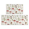 thumbnail image 1 of Mushroom and Fern White Pattern Anti Fatigue Kitchen Rugs Set Of 2, Non Slip Washable Decorative Floor Mats for Kitchen Sink Laundry, 17"x30" and 17"x47", 1 of 6