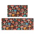 thumbnail image 1 of Mushroom and Flower Brown Pattern Anti Fatigue Kitchen Rugs Set Of 2, Non Slip Washable Decorative Floor Mats for Kitchen Sink Laundry, 17"x30" and 17"x47", 1 of 6