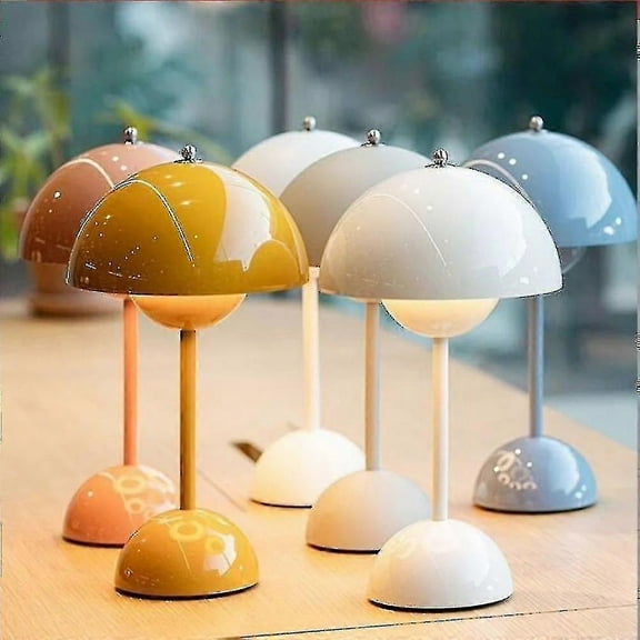Mushroom Flower Bud Rechargeable Led Table Lamps Desk Night For Bedroom Dining Touch Night Light Simple Modern DecorationHigh Quality-2024-CN