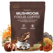 Mushroom Focus Coffee - for Better Energy, Focus Digestion Immunity - with Lions Mane & Turkey Tail - 30 Servings
