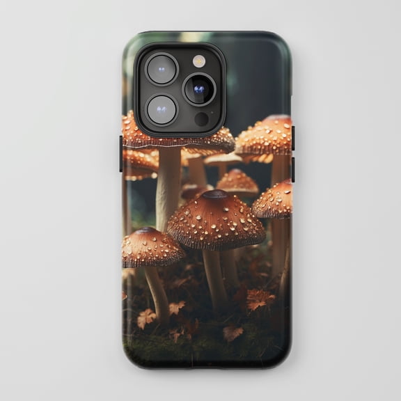 Mushroom For All iPhone Series Protective Phone Case Nature Forest Earthy Brown Green