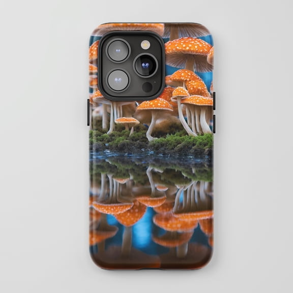 Mushroom For All iPhone Series Protective Phone Case Nature Forest Orange Green Blue