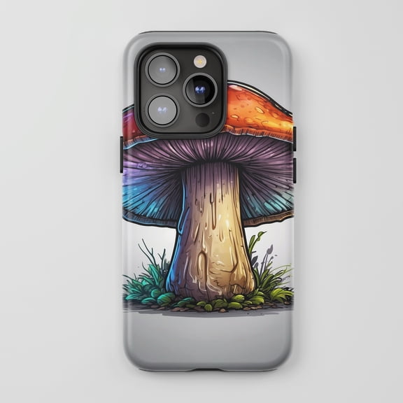 Mushroom For All iPhone Series Protective Phone Case Psychedelic Fantasy Art Vibrant Multi-color