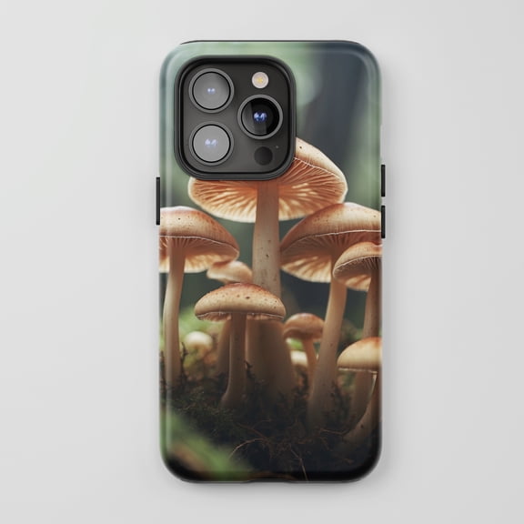 Mushroom For All iPhone Series Tough Phone Case Nature Photography Earth Tones