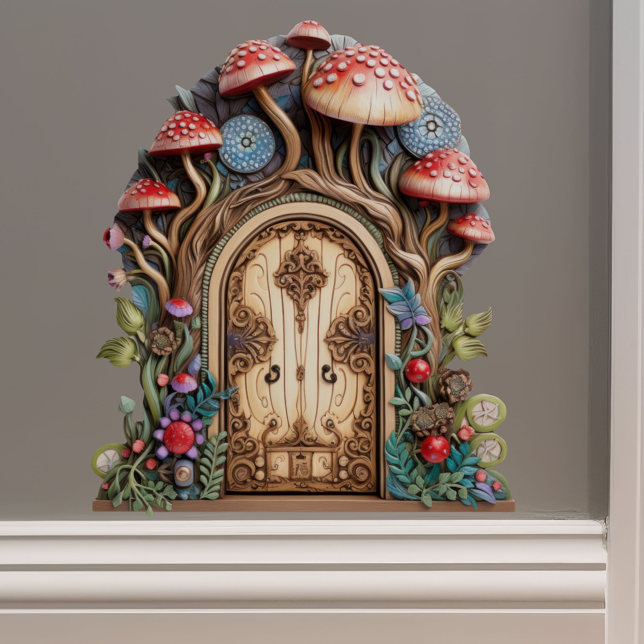 Mushroom Forest Fairy Door - Fairy Door 3D Wall Sticker - Walmart.com