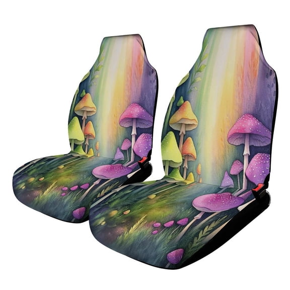 Mushroom Forest Fantasy Car Seat Covers Front Seats Universal Fit for Cars SUV Truck Auto Interior Accessories