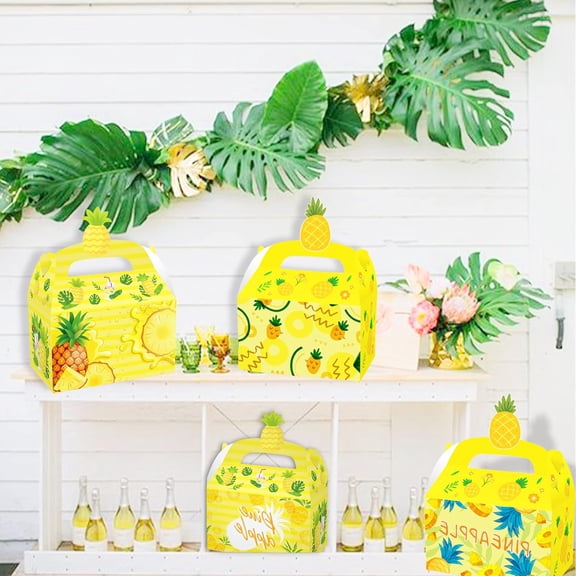 Summer Sweet Carnival Party Gift Box of 12 - Tropical Pineapple Juice Resort Style Design Summer Pineapple Theme Party Gift Box Set