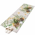 thumbnail image 1 of Mushroom Frog Large Area Rugs for Bedroom Living Room, Non Slip Carpet Bedside Rug, Flowers Butterfly Green Coffee White Wood Rectangular Floor Cover Kitchen Accent Rug 2'x6' for Dining Room/Office, 1 of 9