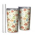 Mushroom and Frog Yellow Pattern Car Tumbler 1 Pack, Vacuum Insulated ...
