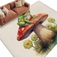 thumbnail image 1 of Mushroom Frogs Large Area Rugs for Bedroom Living Room, Soft Non Slip Carpet Bedside Rug, Spring Floral Green Botanical Rustic Rectangular Floor Cover Kitchen Accent Rug 6'x9' for Dining Room/Office, 1 of 9