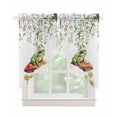 thumbnail image 1 of Mushroom Frogs Swag Valances for Windows, Spring Floral Summer Eucalyptus Leaves Rod Pocket Sheer Valances for Large Windows, Swag Toppers Light Filtering for Kitchen Living Room 2 Panels 36''x45'', 1 of 6