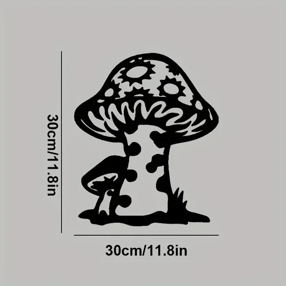 Mushroom Garden Metal Wall Art Interior Decoration Home Office Wall Hangings Hanging Wall Art, Outdoor Metal Wall Art