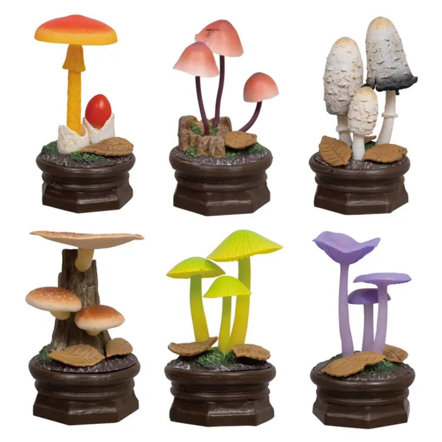 Colorful Plastic Mushroom Garden Figurine Set